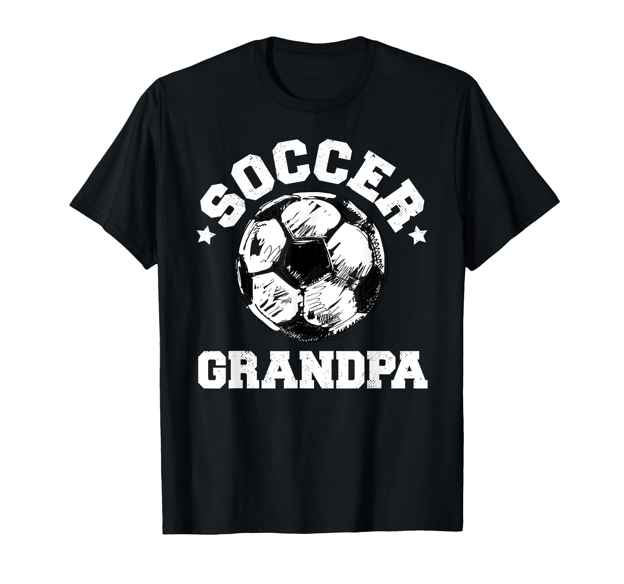 Soccer Grandpa Soccer Ball Distressed T-Shirt - Minimalist Print Men Women