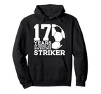 Soccer 17 Years Awesome Soccer Striker Hoodie - Unique Graphic for Adults