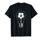 Soccer Lightbulb Ball Players T-Shirt - Minimalist Print for Adults