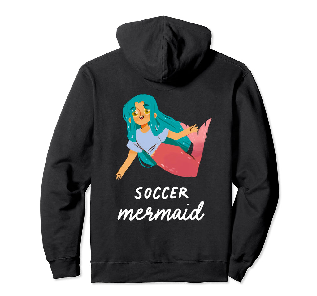 Soccer Mermaid Funny Sports Birthday Party Hoodie - Graphic Print Unisex