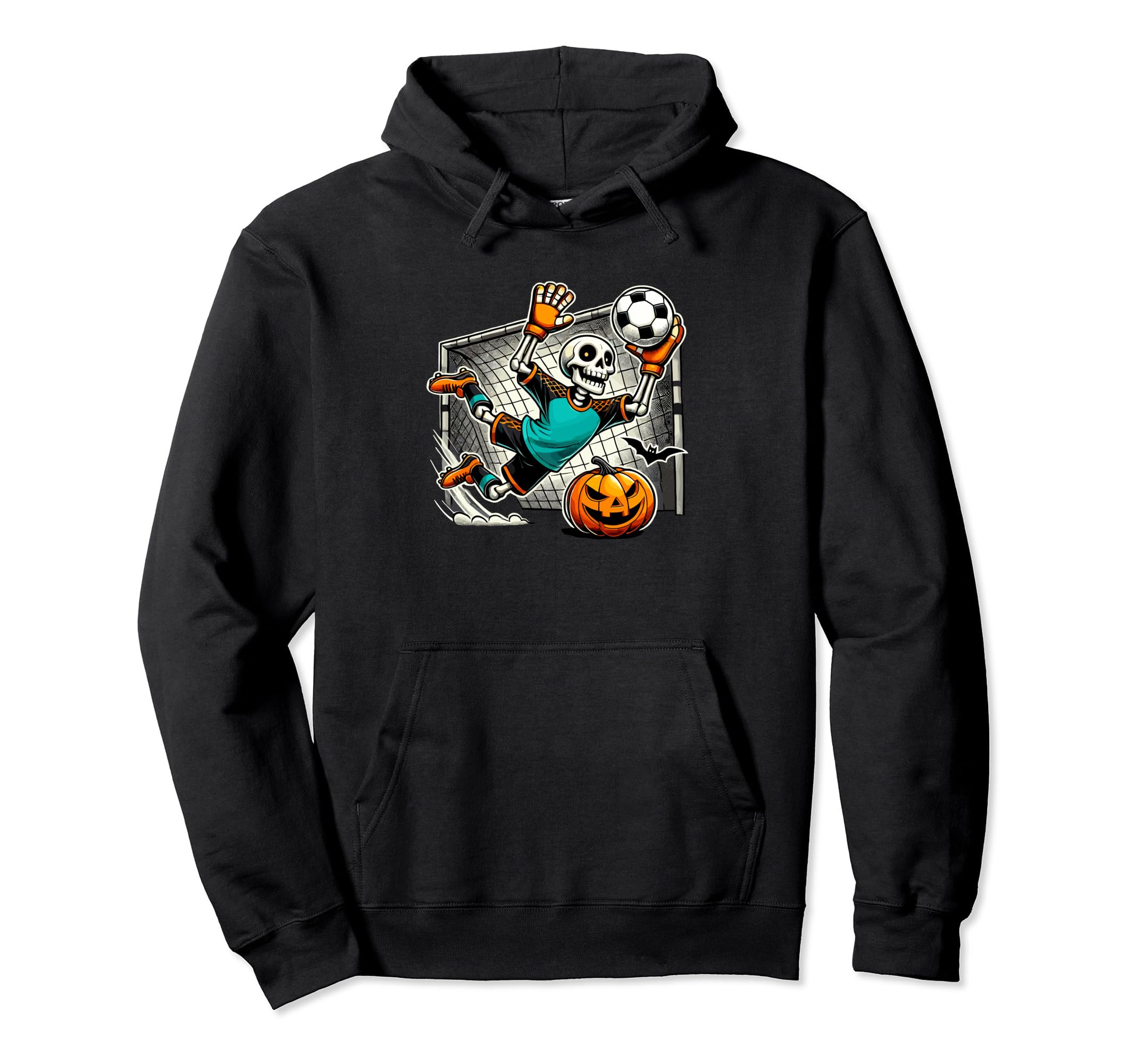 Halloween Skeleton Soccer Player Hoodie - Custom Art Print Men Women