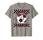 Soccer Mama Soccer Game Day Checkered T-Shirt - Graphic Print for Adults