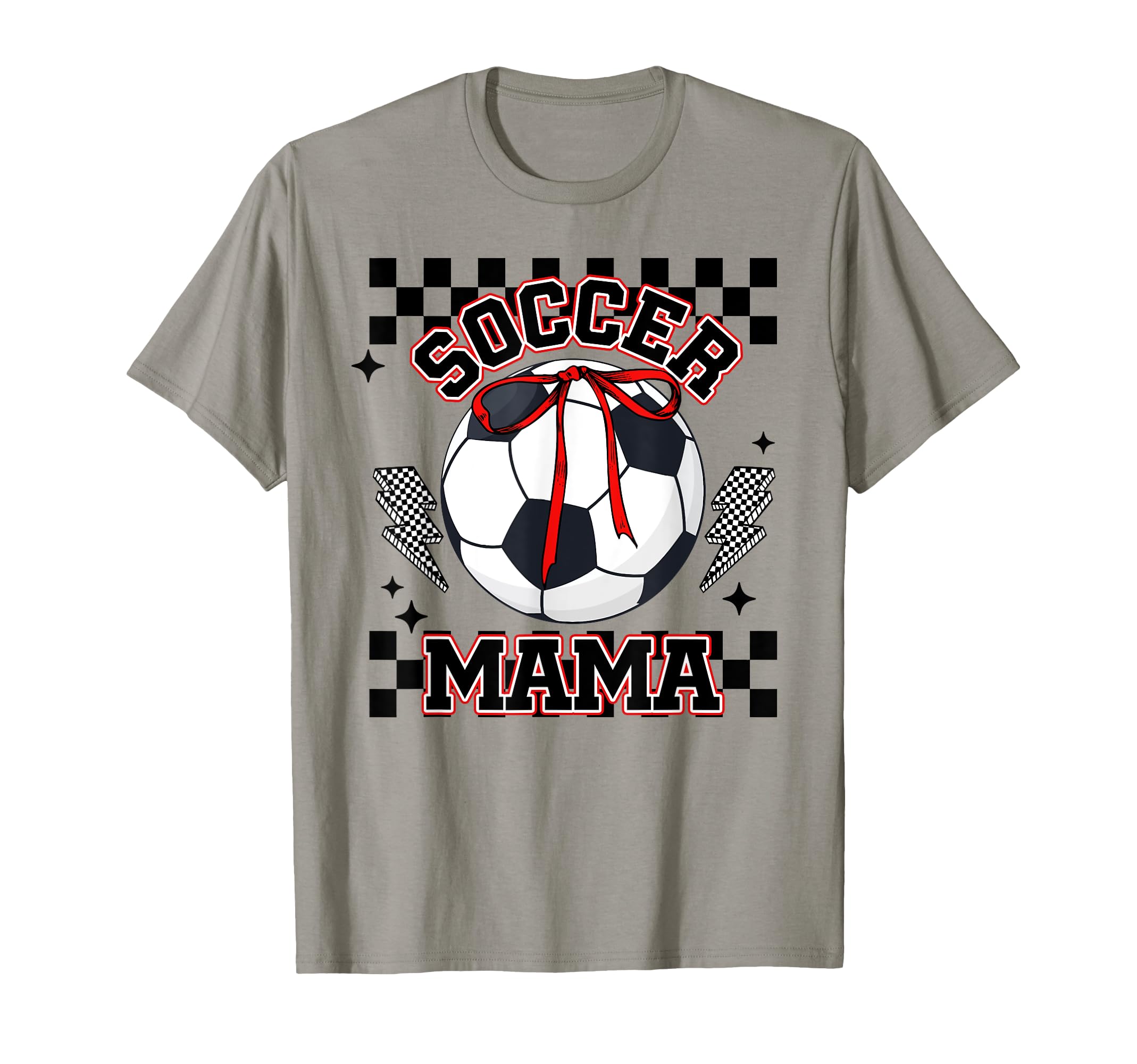 Soccer Mama Soccer Game Day Checkered T-Shirt - Graphic Print for Adults