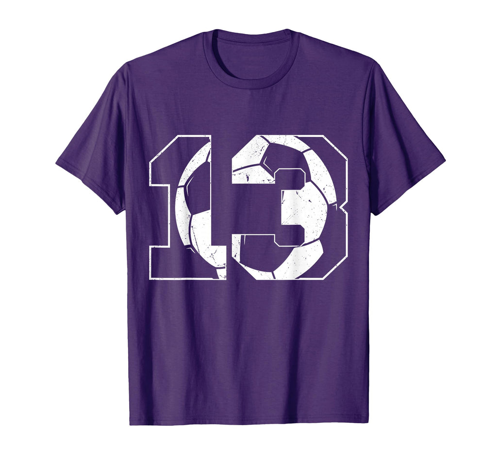 13Th Birthday Soccer Player Football T-Shirt - Fun Novelty Design Unisex