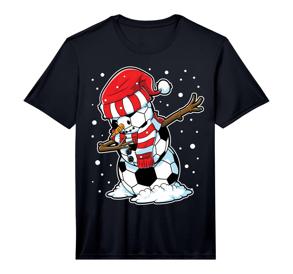Soccer Snowman Dabbing Ball Santa T-Shirt - Fun Novelty Design for Adults