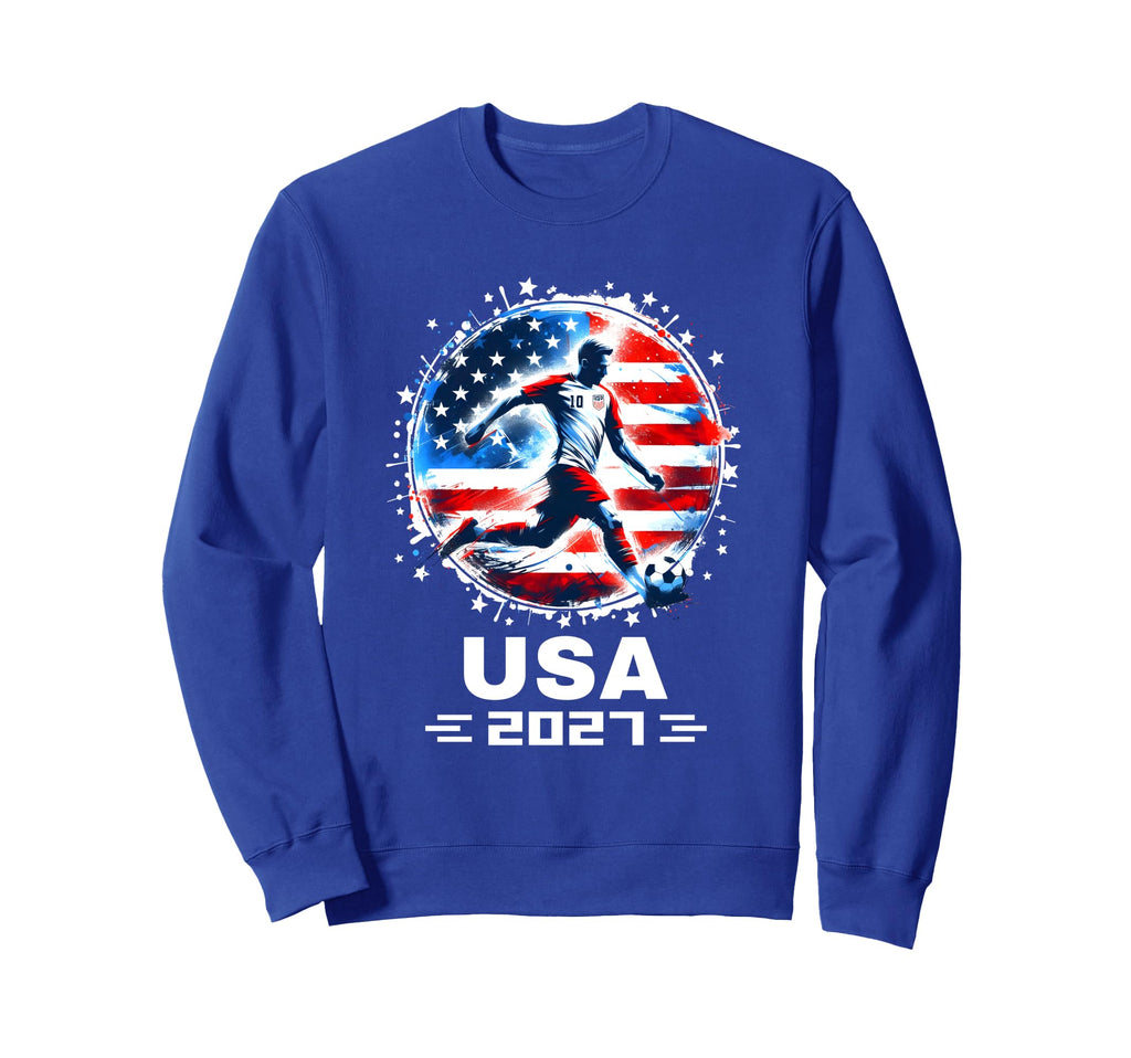 American Flag Soccer Team Soccer Sweatshirt - Minimalist Print for Adults