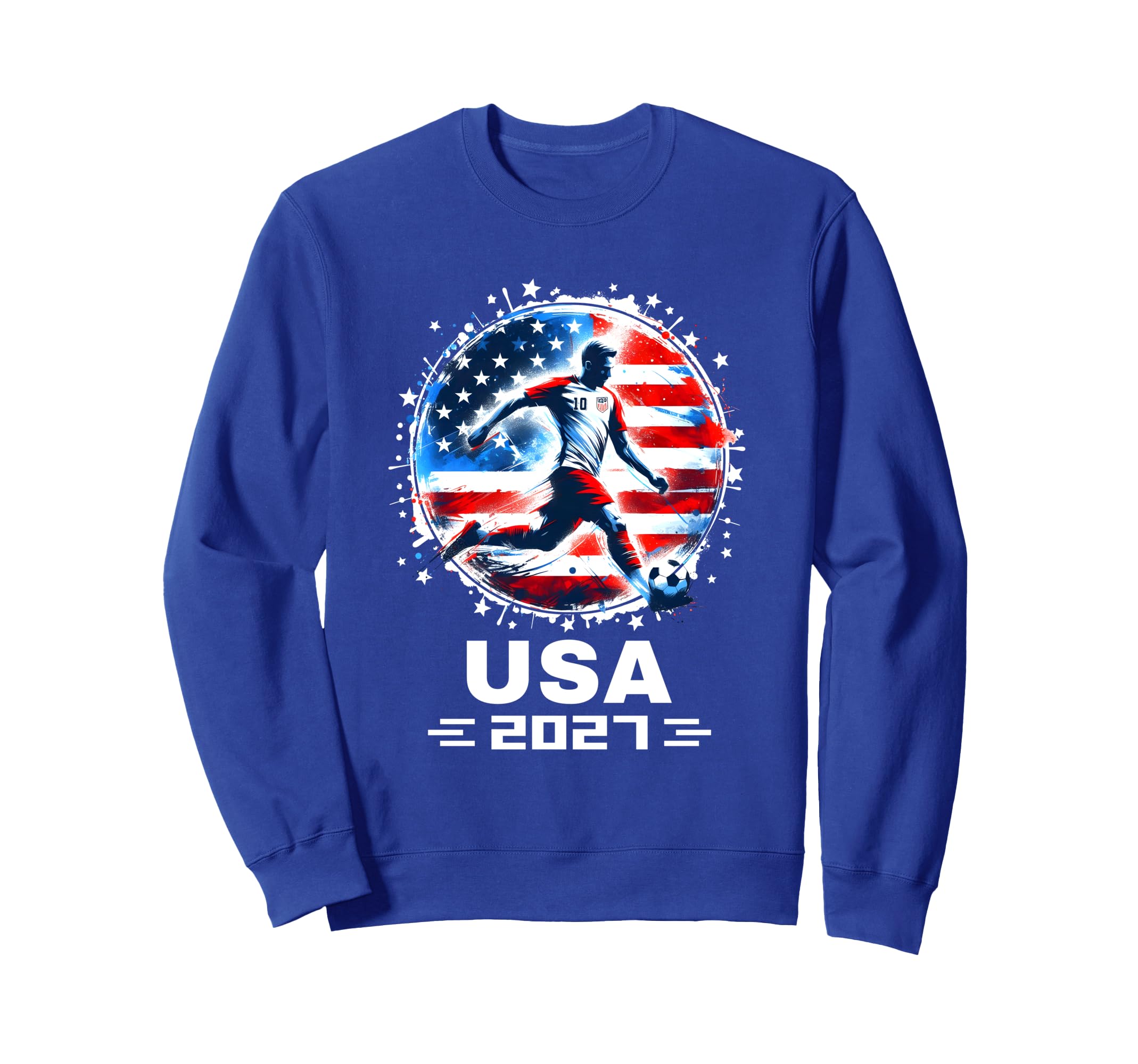 American Flag Soccer Team Soccer Sweatshirt - Minimalist Print for Adults