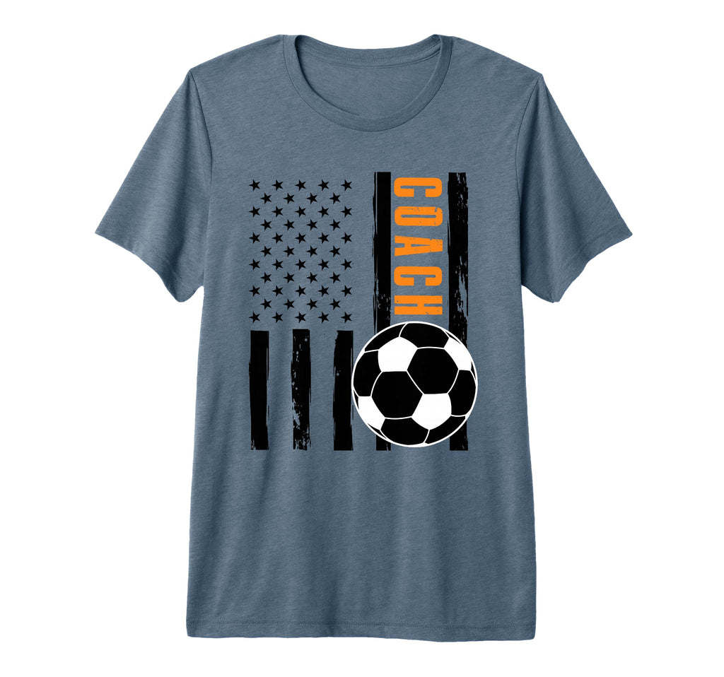 Usa Flag Soccer Coach Funny Soccer T-Shirt - Trendy Graphic for Adults
