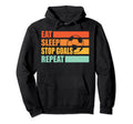 Eat Sleep Stop Goals Repeat Soccer Sport Hoodie - Minimalist Print Unisex