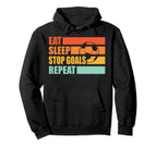 Eat Sleep Stop Goals Repeat Soccer Sport Hoodie - Minimalist Print Unisex