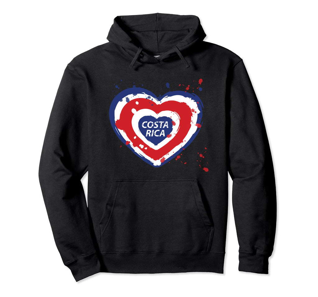 Costa Rica Flag Heart Shape Soccer Hoodie - Streetwear Style Men Women