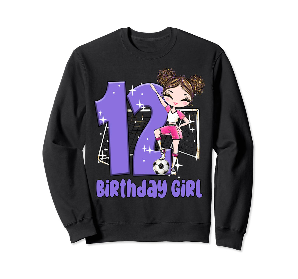 12Th Birthday Soccer Ball Net Party Bat Sweatshirt - Unique Graphic Unisex