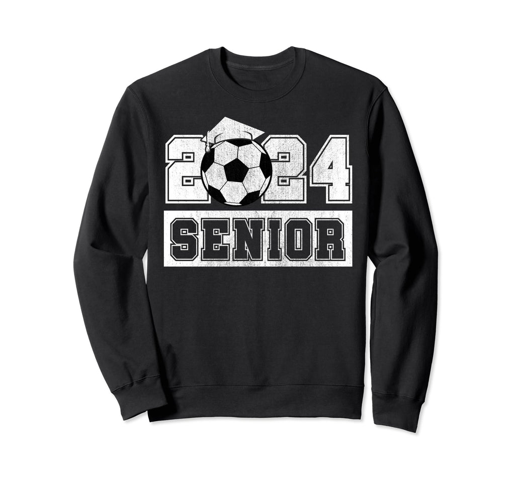 Senior 2024 Soccer Player Class Sweatshirt - Trendy Graphic for Adults