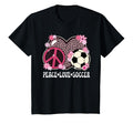 Peace Love Soccer Lover Leopard Soccer T-Shirt - Minimalist Print Unisex