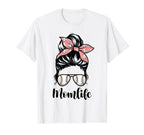 Mom Life Messy Bun Lovers Mother Soccer T-Shirt - Trendy Graphic Unisex