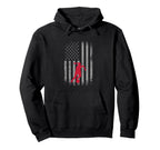 Distressed American Flag Patriotic Soccer Hoodie - Custom Art Print Unisex
