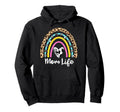 Soccer Hockey Mom Boho Rainbow Funny Hoodie - Minimalist Print for Adults