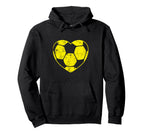 Soccer Ball Shaped Heart Mom Fan Hoodie - Custom Art Print for Adults