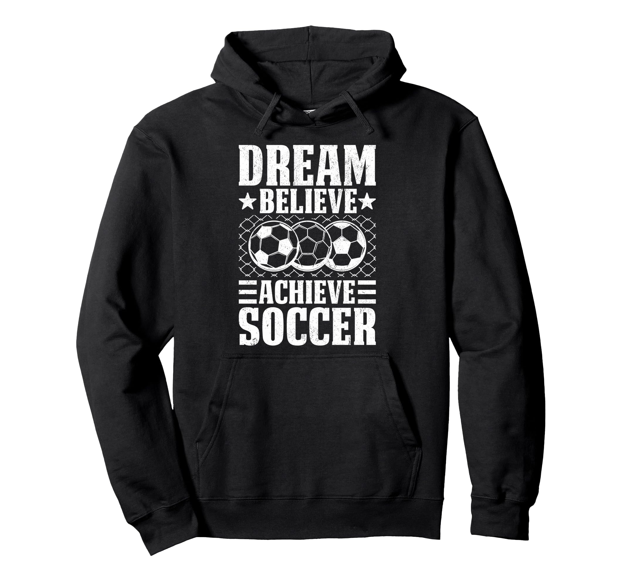 Dream Believe Achieve Soccer Hoodie - Minimalist Print Men Women