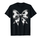 Soccer Ball Coquette Bow Soccer Mom T-Shirt - Custom Art Print Men Women