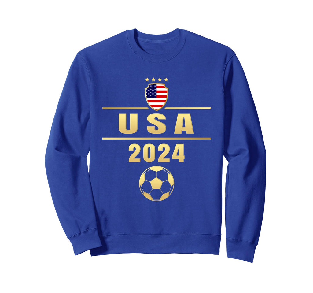 American Flag Soccer Soccer 2024 Sweatshirt - Fun Novelty Design Unisex