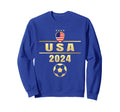 American Flag Soccer Soccer 2024 Sweatshirt - Fun Novelty Design Unisex