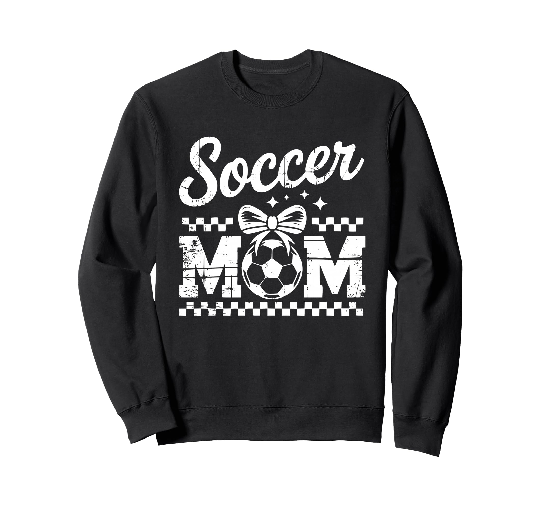 Soccer Mom Checker Pattern Ball Sweatshirt - Custom Art Print for Adults