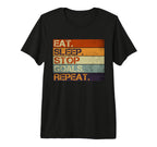 Eat Sleep Stop Goals Repeat Funny Goalie T-Shirt - Trendy Graphic Unisex