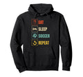 Eat Sleep Soccer Repeat Sports Lover Hoodie - Aesthetic Graphic for Adults
