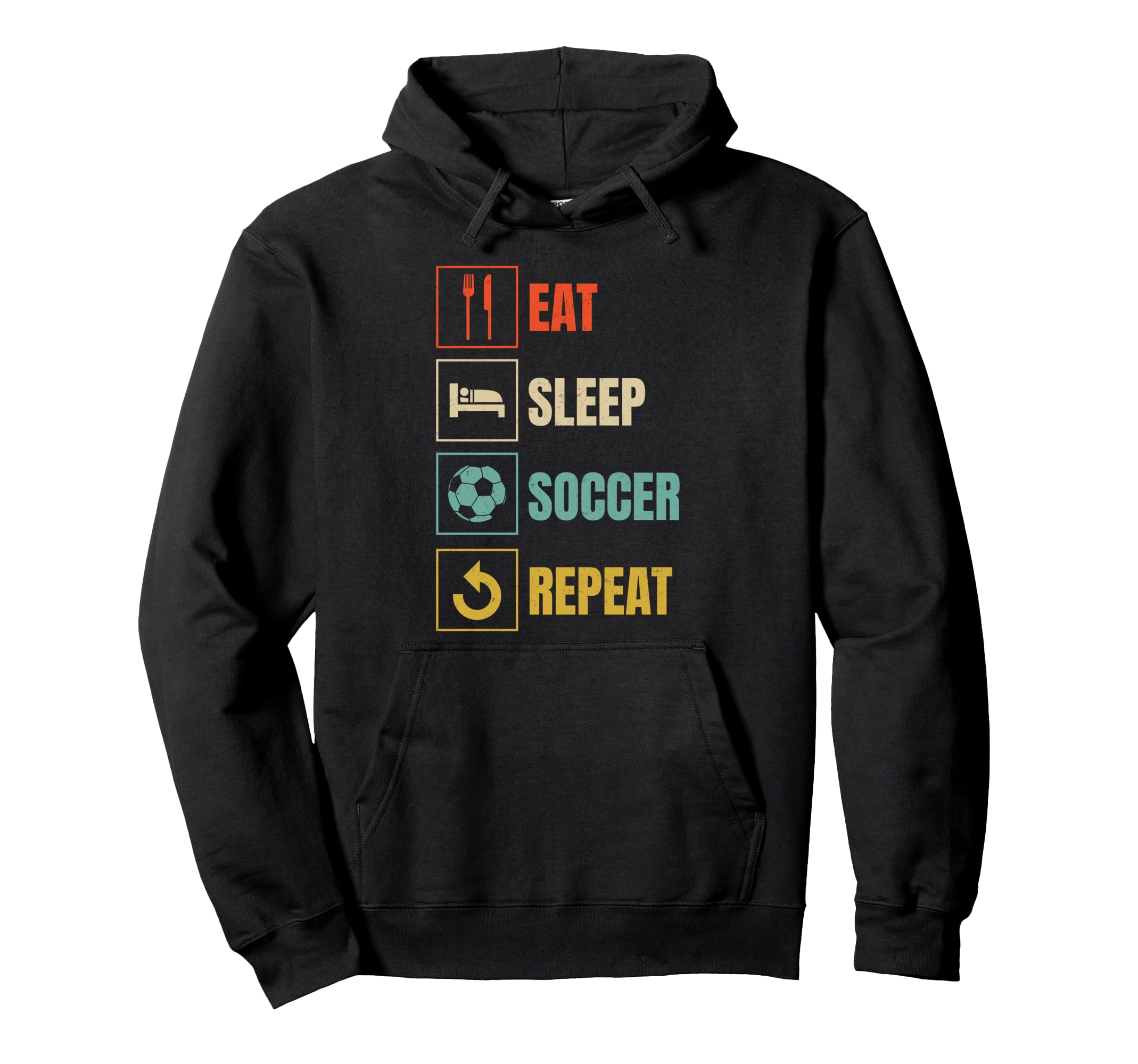 Eat Sleep Soccer Repeat Sports Lover Hoodie - Aesthetic Graphic for Adults