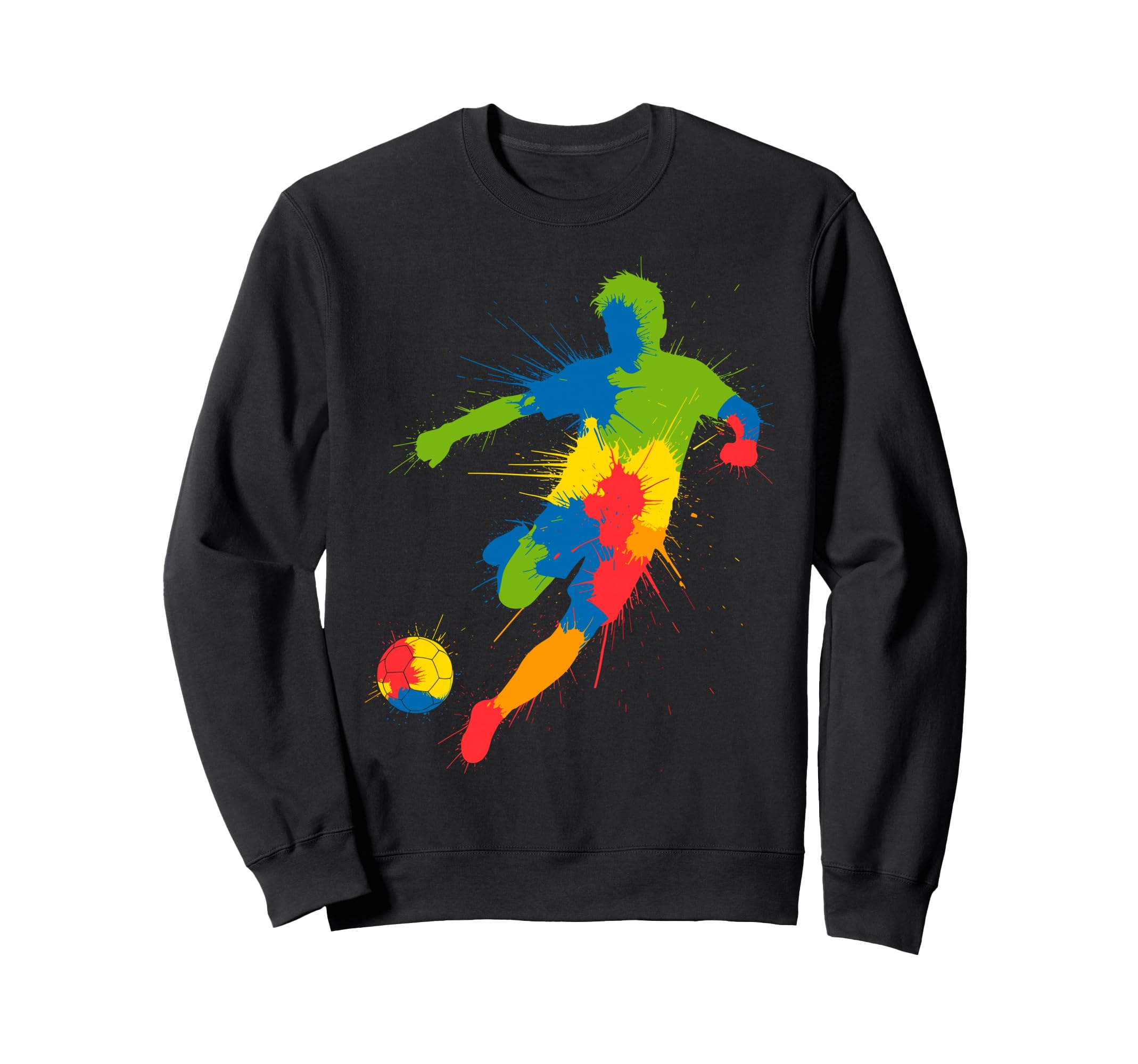 Colorful Funny Soccer Player Fan Game Sweatshirt - Graphic Print Men Women