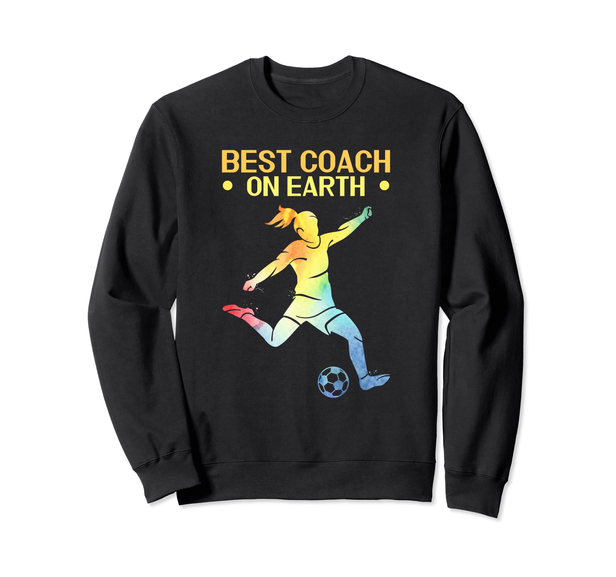 Soccer Best Coach Earth Soccer Sweatshirt - Graphic Print Unisex