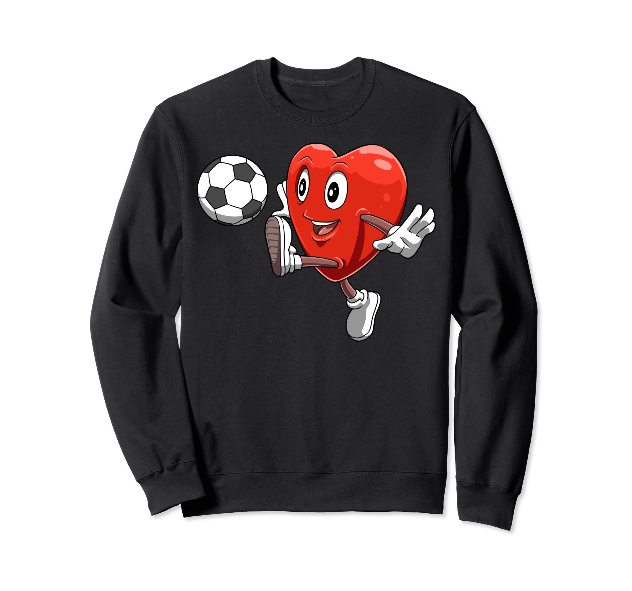 Heart Playing Soccer Valentines Day Sweatshirt - Novelty Apparel Unisex