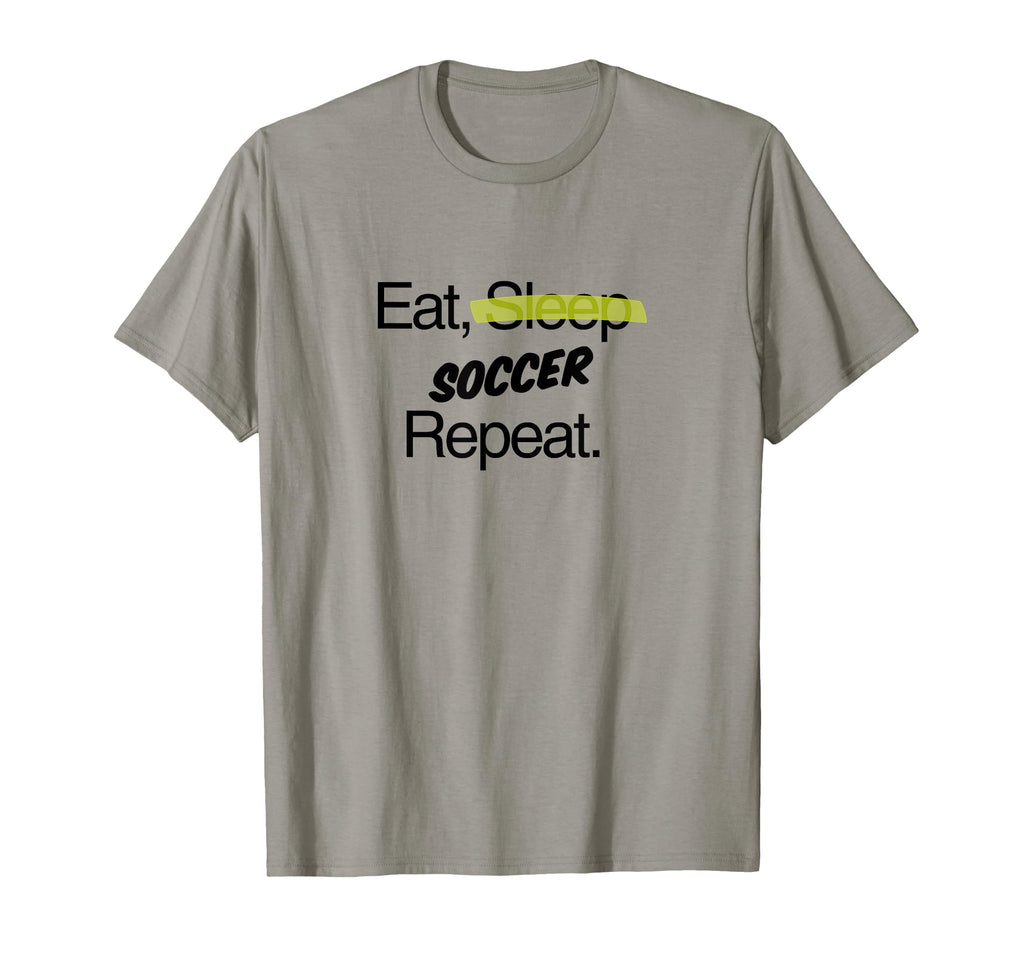 Eat Sleep Soccer Repeat Motivational T-Shirt - Fun Novelty Design Unisex