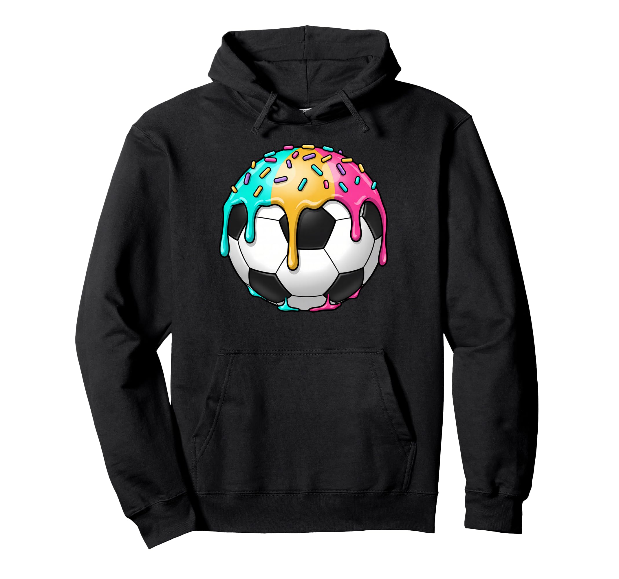 Soccer Ice Cream Summer Drip Ball Hoodie - Minimalist Print for Adults