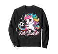 Unicorn Soccer Goalie Player Kickin It Sweatshirt - Unique Graphic Unisex