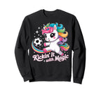 Unicorn Soccer Goalie Player Kickin It Sweatshirt - Unique Graphic Unisex