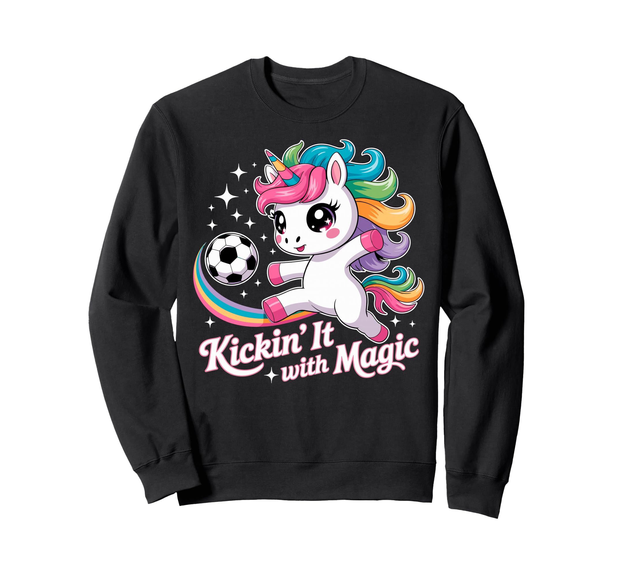 Unicorn Soccer Goalie Player Kickin It Sweatshirt - Unique Graphic Unisex