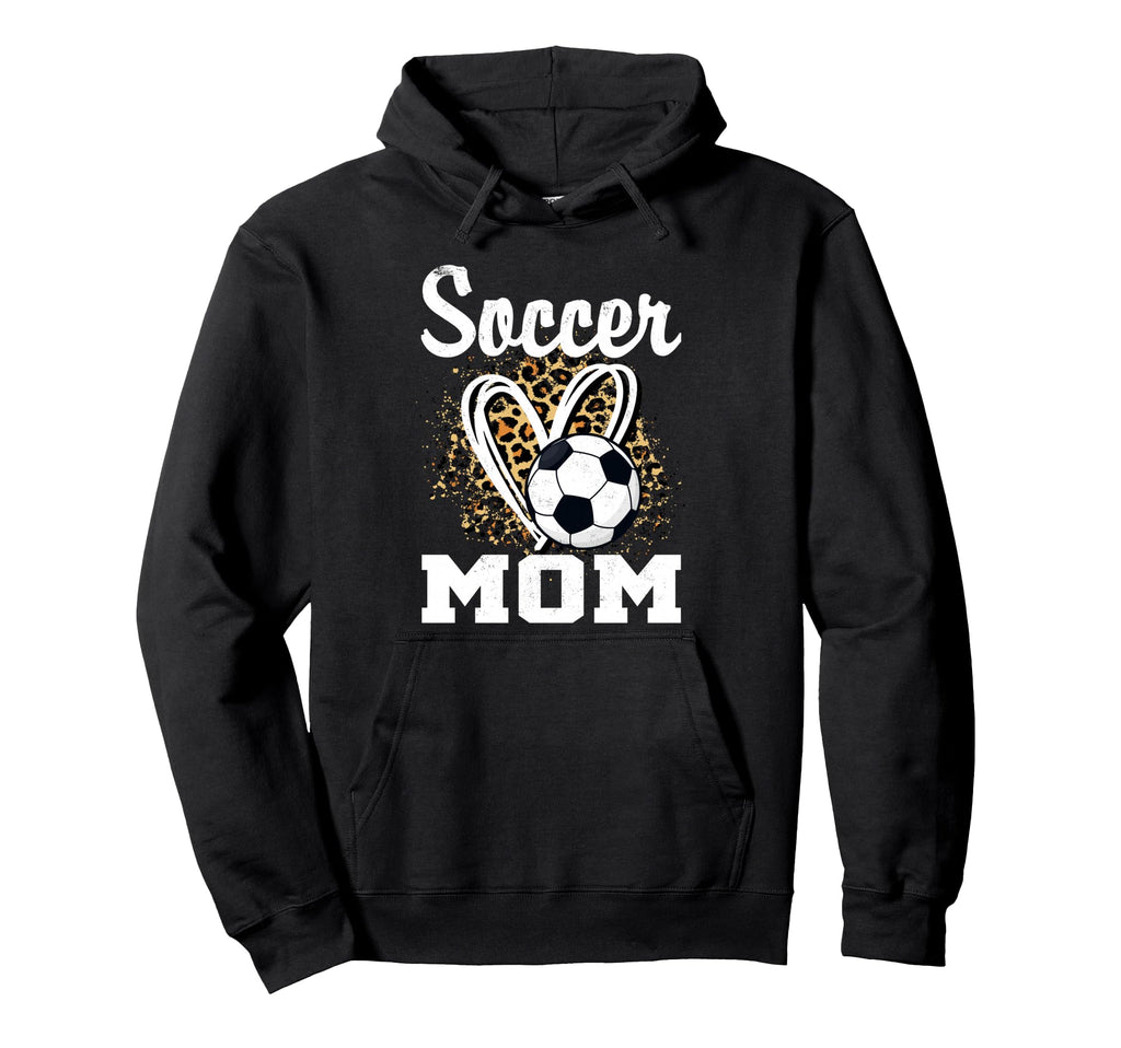 Soccer Mom Leopard Heart Hoodie - Fun Novelty Design for Adults
