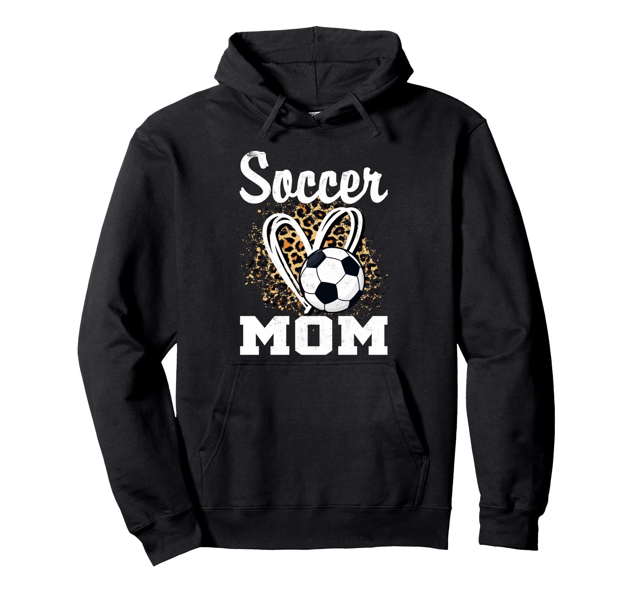 Soccer Mom Leopard Heart Hoodie - Fun Novelty Design for Adults