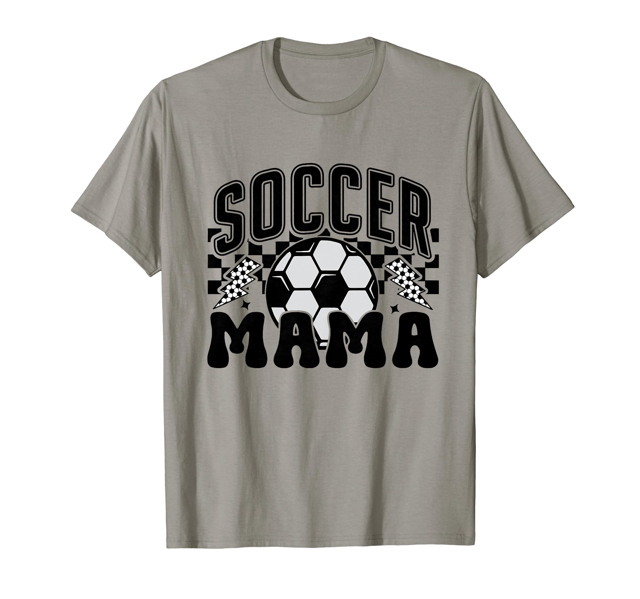 Games Day Checkered Soccer Mama Soccer Mom T-Shirt - Graphic Print Unisex
