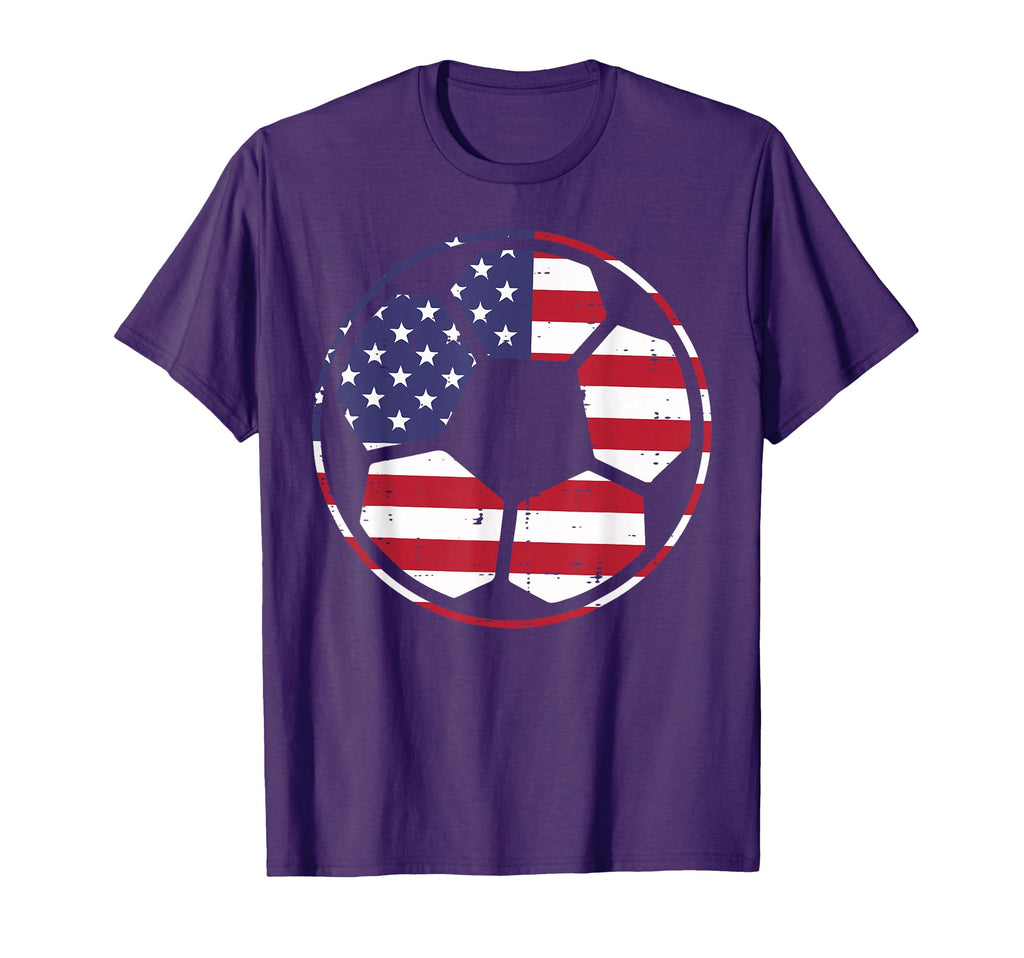 Us Flag Soccer Ball Football 4Th T-Shirt - Casual Everyday Wear for Adults
