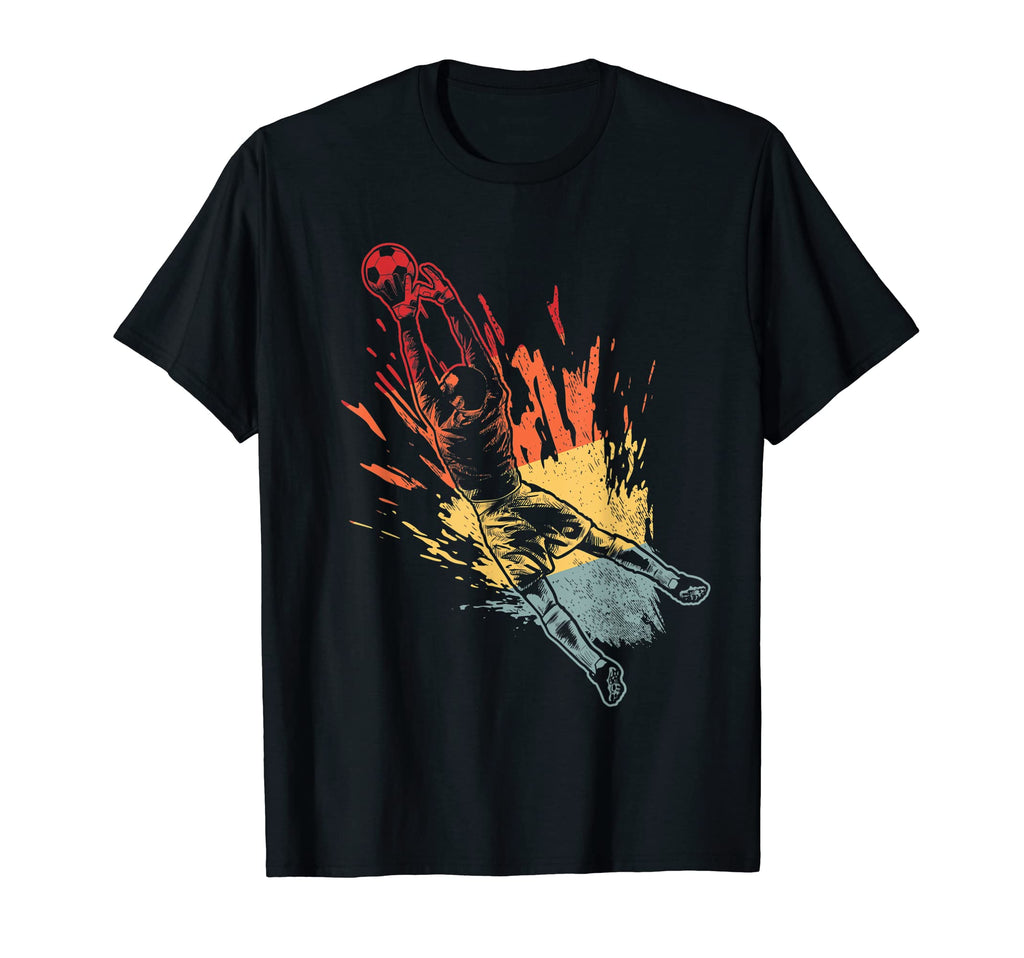Jumping Soccer Goalie Football Soccer T-Shirt - Fun Novelty Design Unisex