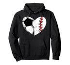 Baseball Lover Heart Soccer Player Gift Hoodie - Graphic Print for Adults