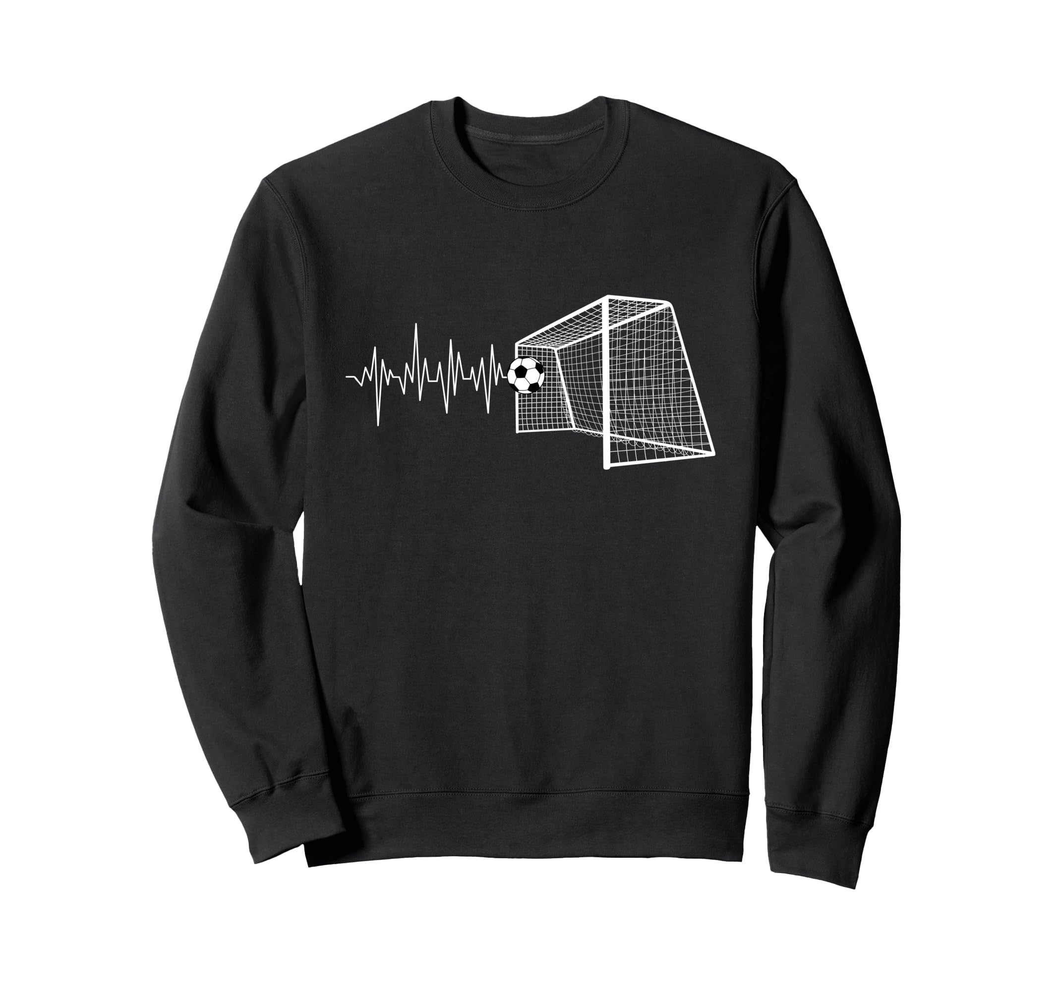 Funny Soccer Heartbeat Ecg Football Sweatshirt - Unique Graphic for Adults