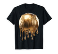 Dripping Gold Drip Baseball Game Day T-Shirt - Graphic Print for Adults