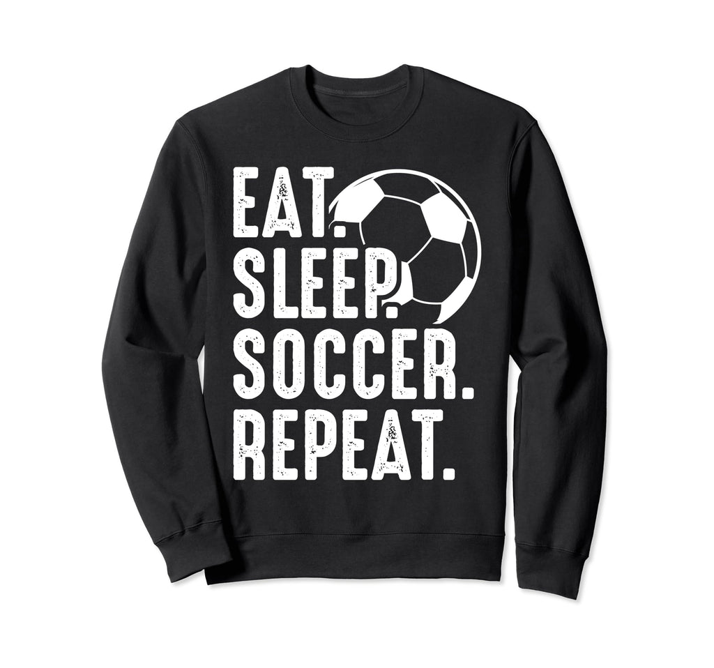 Eat Sleep Soccer Repeat Sport Player Sweatshirt - Minimalist Print Unisex