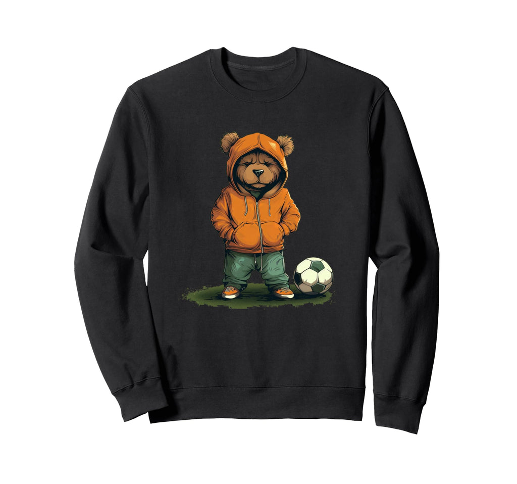 Funny Teddy Bear Loves Soccer And Sweatshirt - Trendy Graphic for Adults