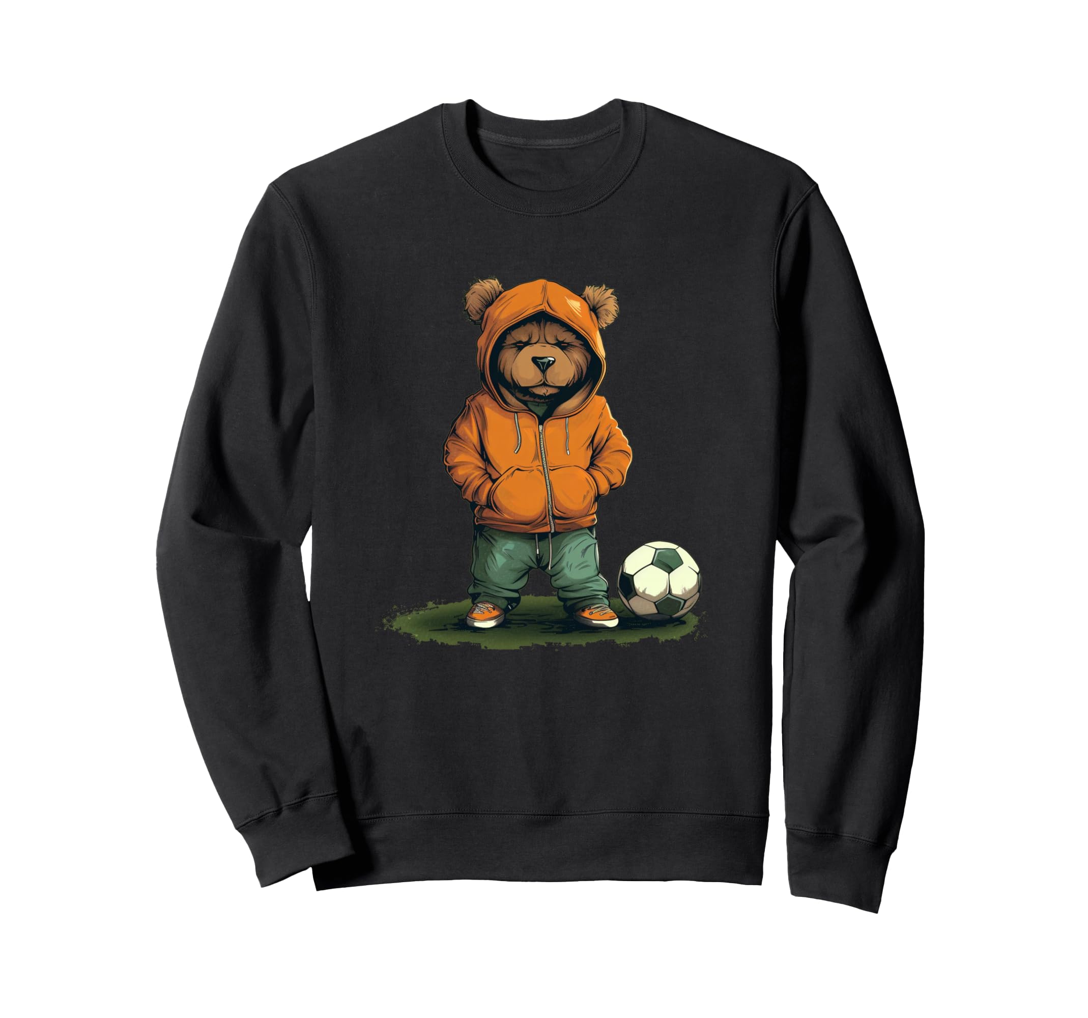Funny Teddy Bear Loves Soccer And Sweatshirt - Trendy Graphic for Adults