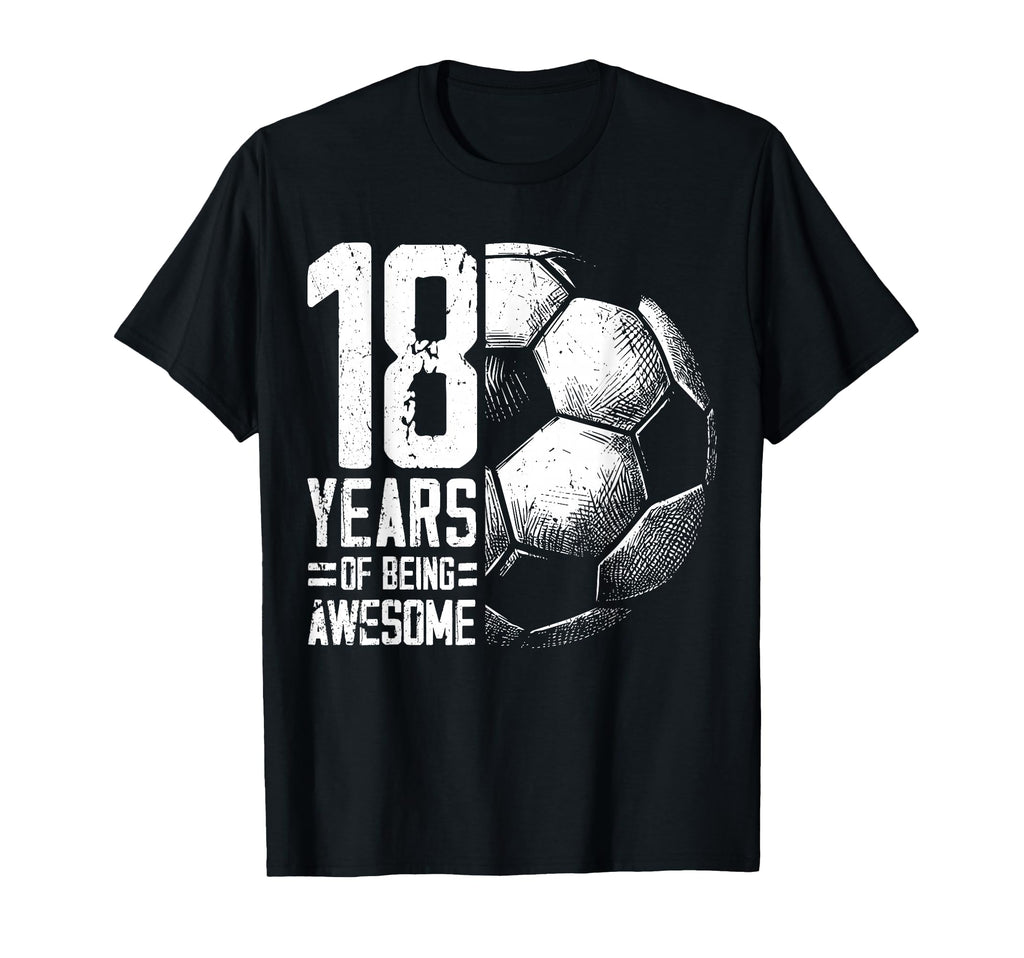 18Th Birthday Soccer Player Football 18 T-Shirt - Graphic Print Men Women